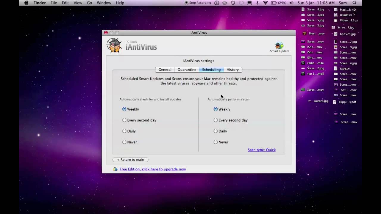 Is clam x antivirus software needed for os macbook pro 5 2 update
